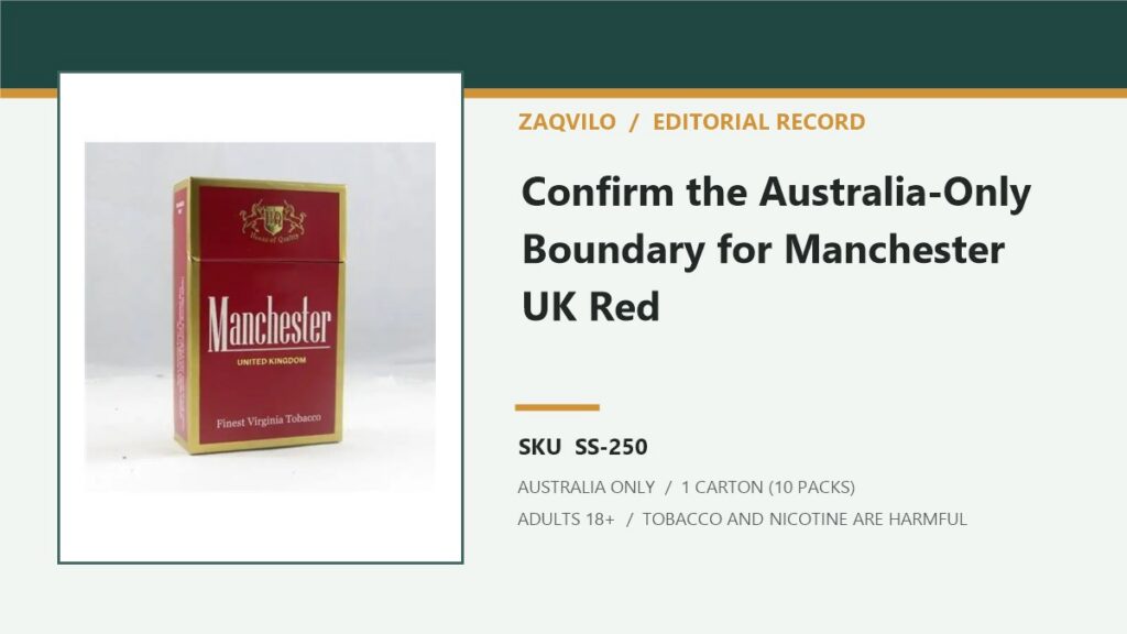 Zaqvilo editorial record for Manchester United Kingdom Red Cigarettes - 1 Carton (10 Packs) and SKU SS-250